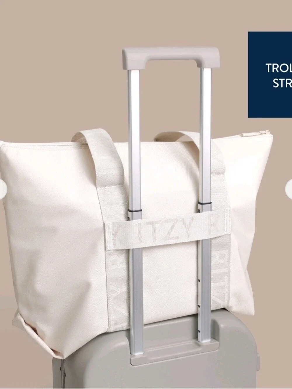 Itzy Ritzy Cream Travel Tote Bag Baby Bundle Pacifier Glass Bottle